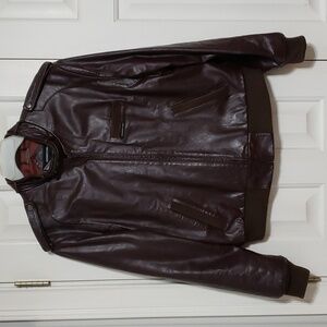 Vintage Members Only Leather Jacket Size 44